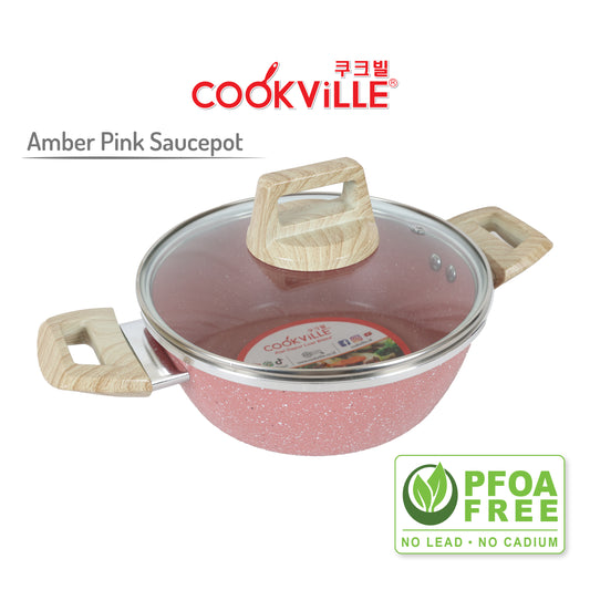 [Cookville] Amber Pink Roll Casseroll with Lid 20 cm