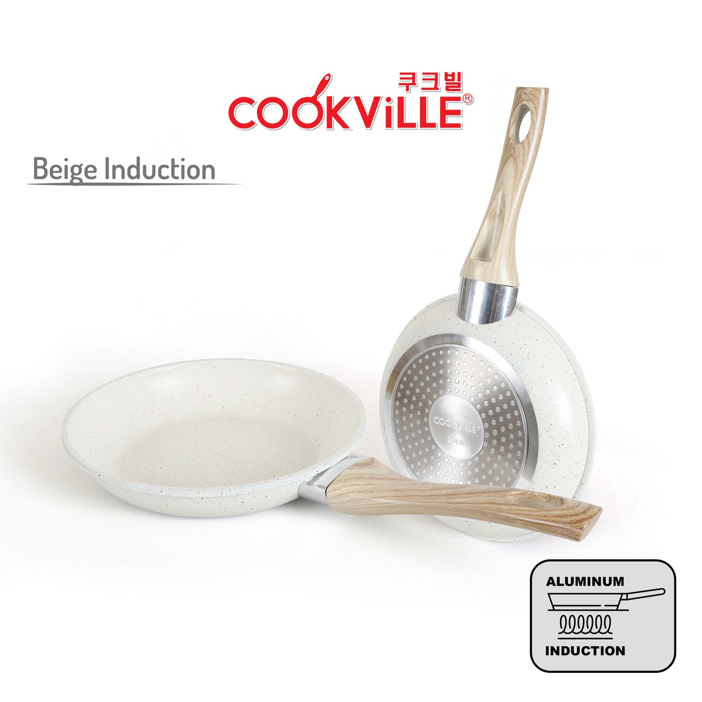 [Cookville] Frypan Aluminium Beige Induction