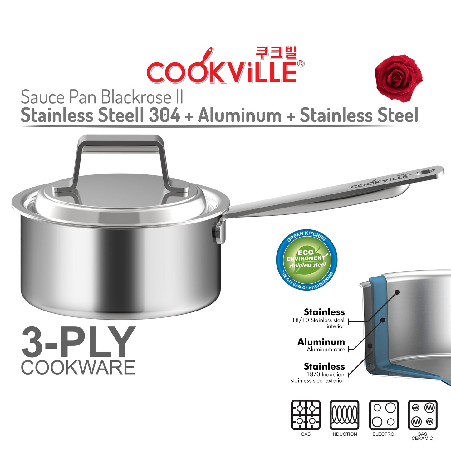 [Cookville] Black Rose II Sauce Pan