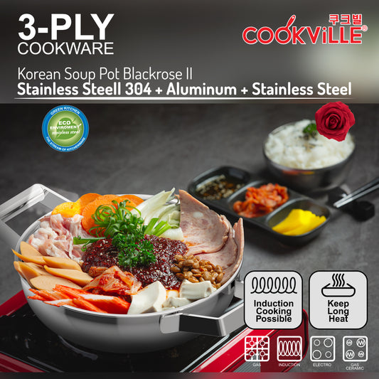 [Cookville] Black Rose II Korean Soup Pot 3 Ply