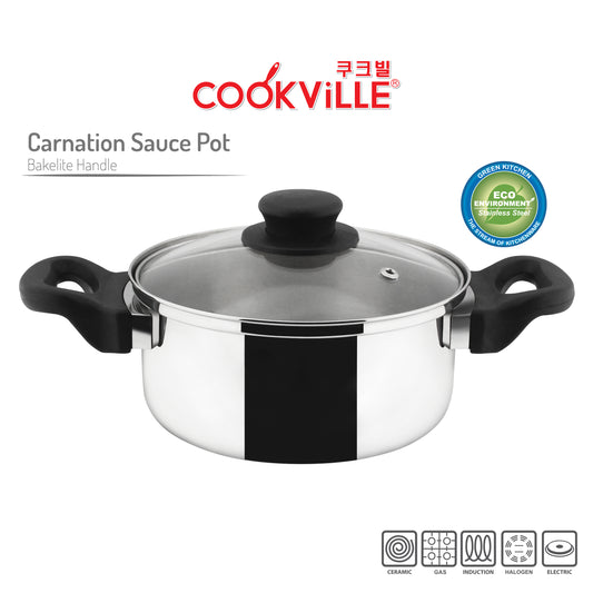 [Cookville] Carnation Sauce Pot Bakelite Handle