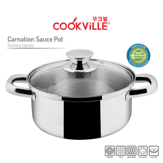 [Cookville] Carnation Sauce Pot Stainless Handle