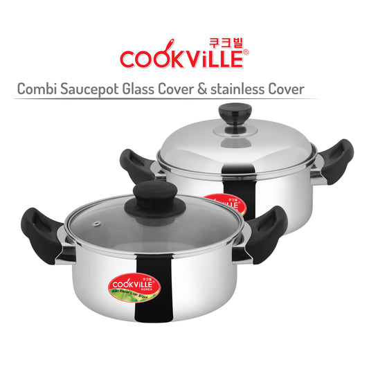 [Cookville] Panci Stainless Steel Combi Sauce Pot 18 cm