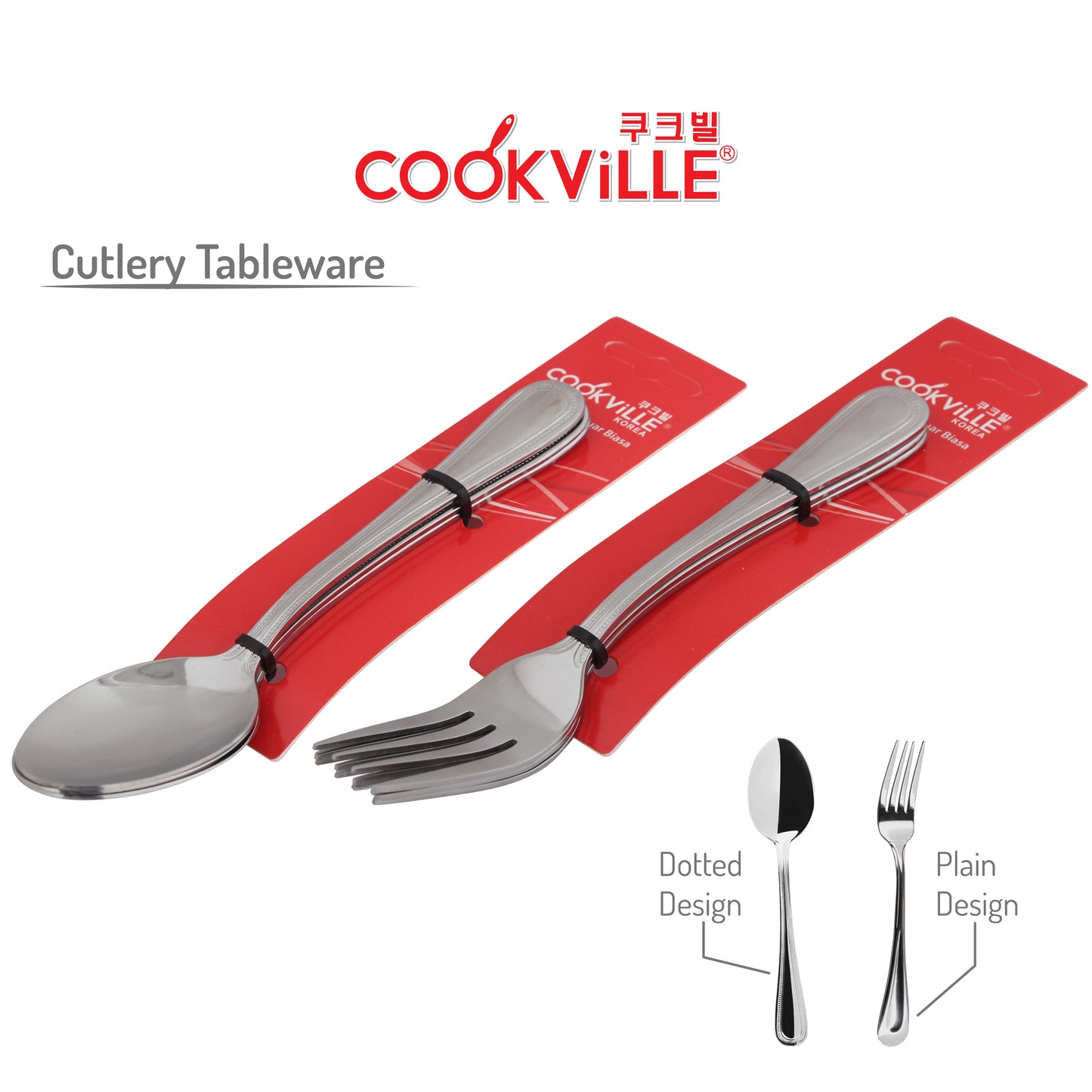 [Cookville] Sendok & Garpu Makan Stainless Steel - Cutlery Tableware (3 Pcs Sendok & 3 Pcs Garpu)