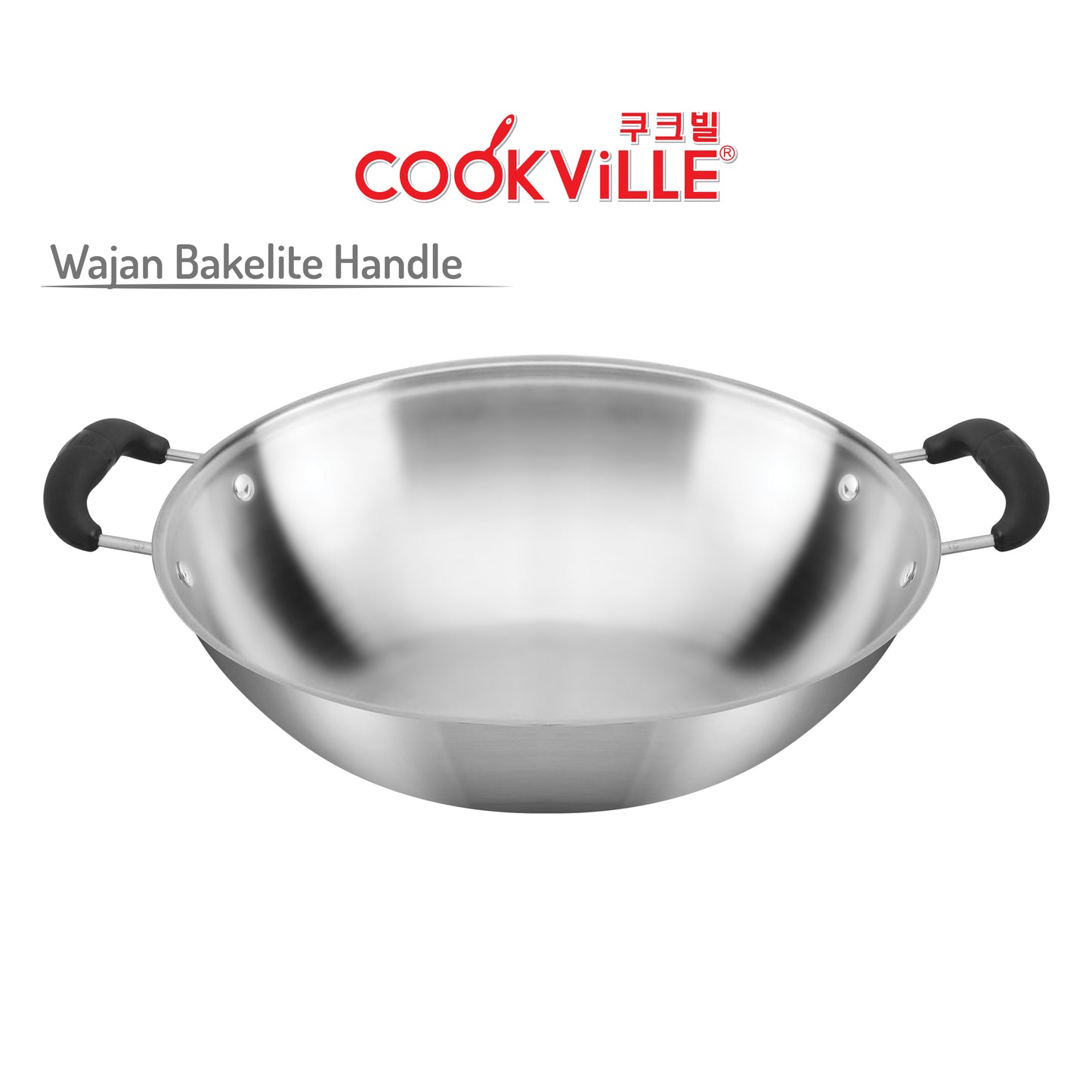 [Cookville] Wajan Combi Stainless Steel Bakelite Handle 30 cm