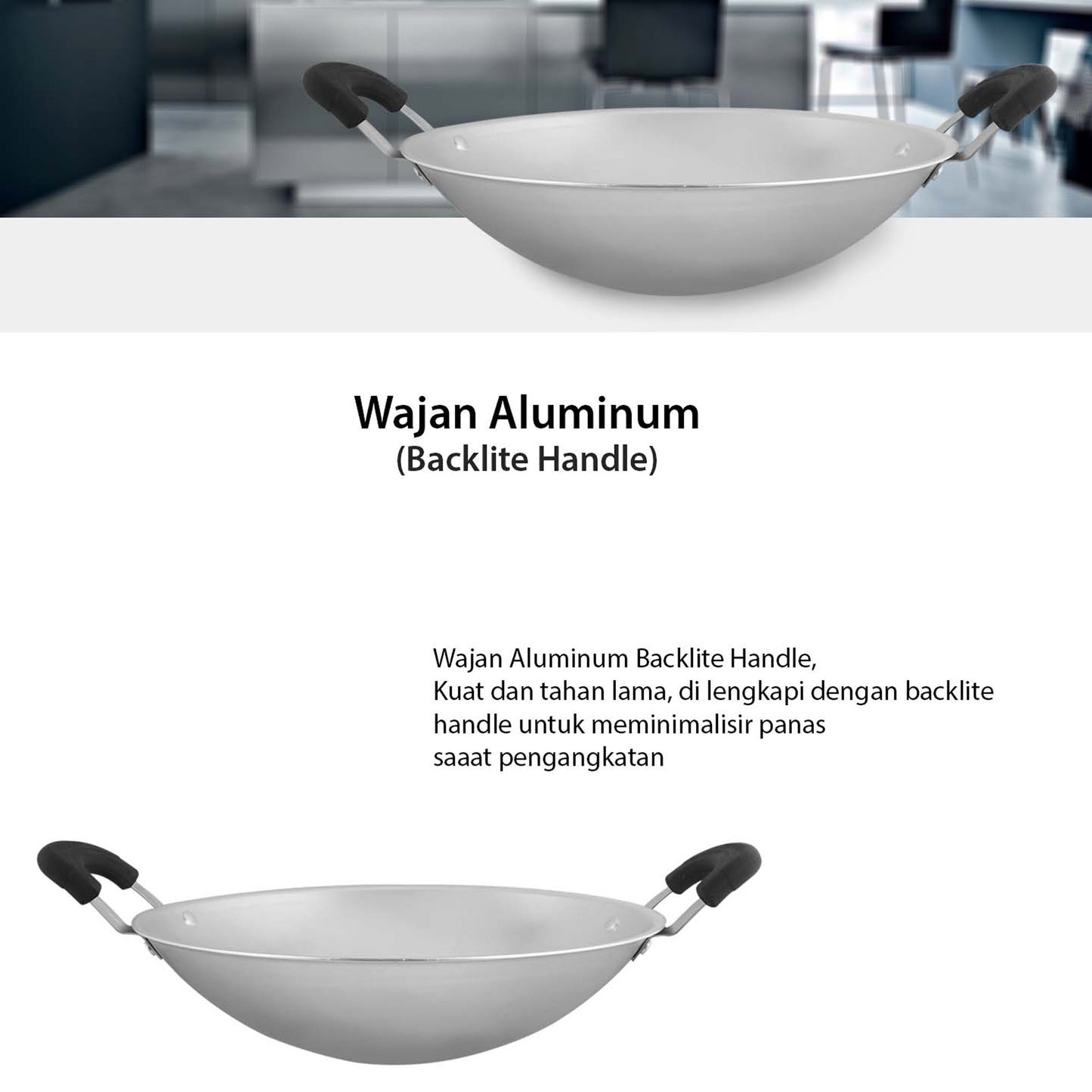 [Cookville] Penggorengan Aluminium Wajan Bakelite Handle