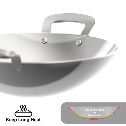 [Cookville] Black Rose II Wajan 2 Ply Stainless Handle SUS 304