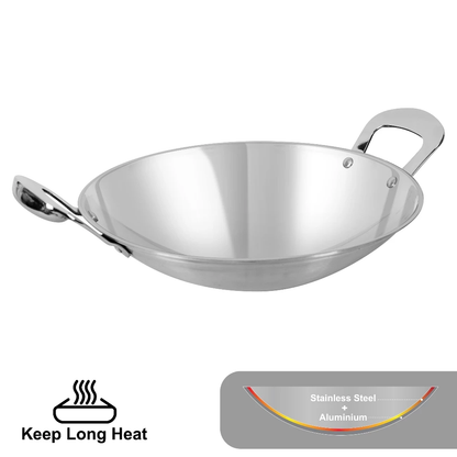 [Cookville] Black Rose II Wajan 2 Ply Stainless Handle SUS 304