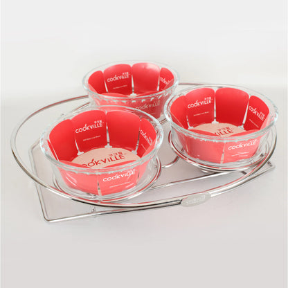 [Cookville] Chafing Dish i517 - Round Small (3 Pcs) dengan Stainless Cover / Food Warmer
