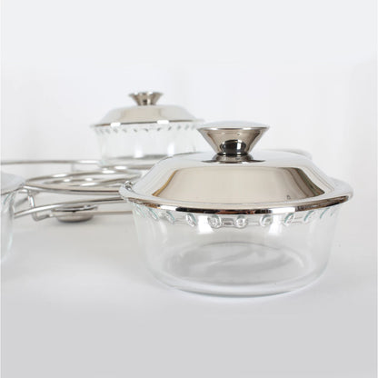 [Cookville] Chafing Dish i517 - Round Small (3 Pcs) dengan Stainless Cover / Food Warmer