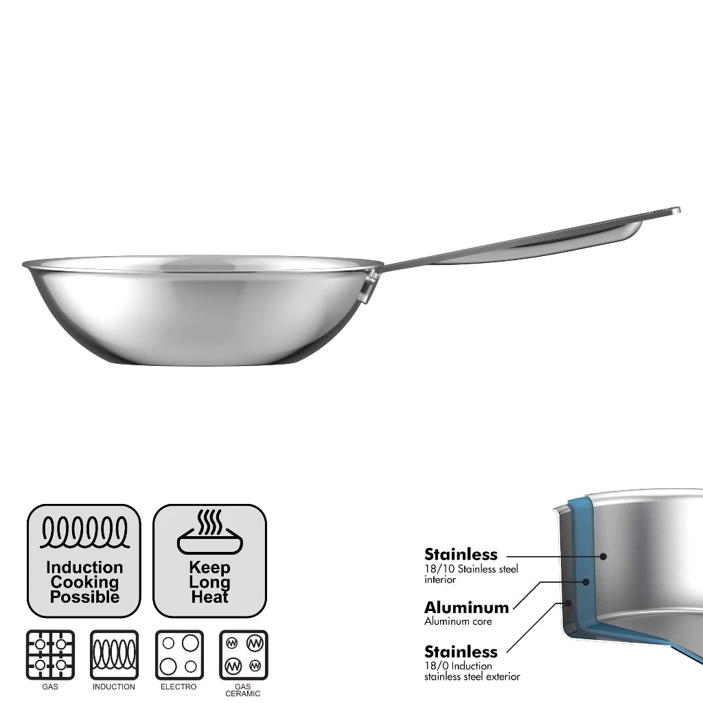[Cookville] Black Rose II Wok Pan 3 Ply Stainless Steel SUS 304