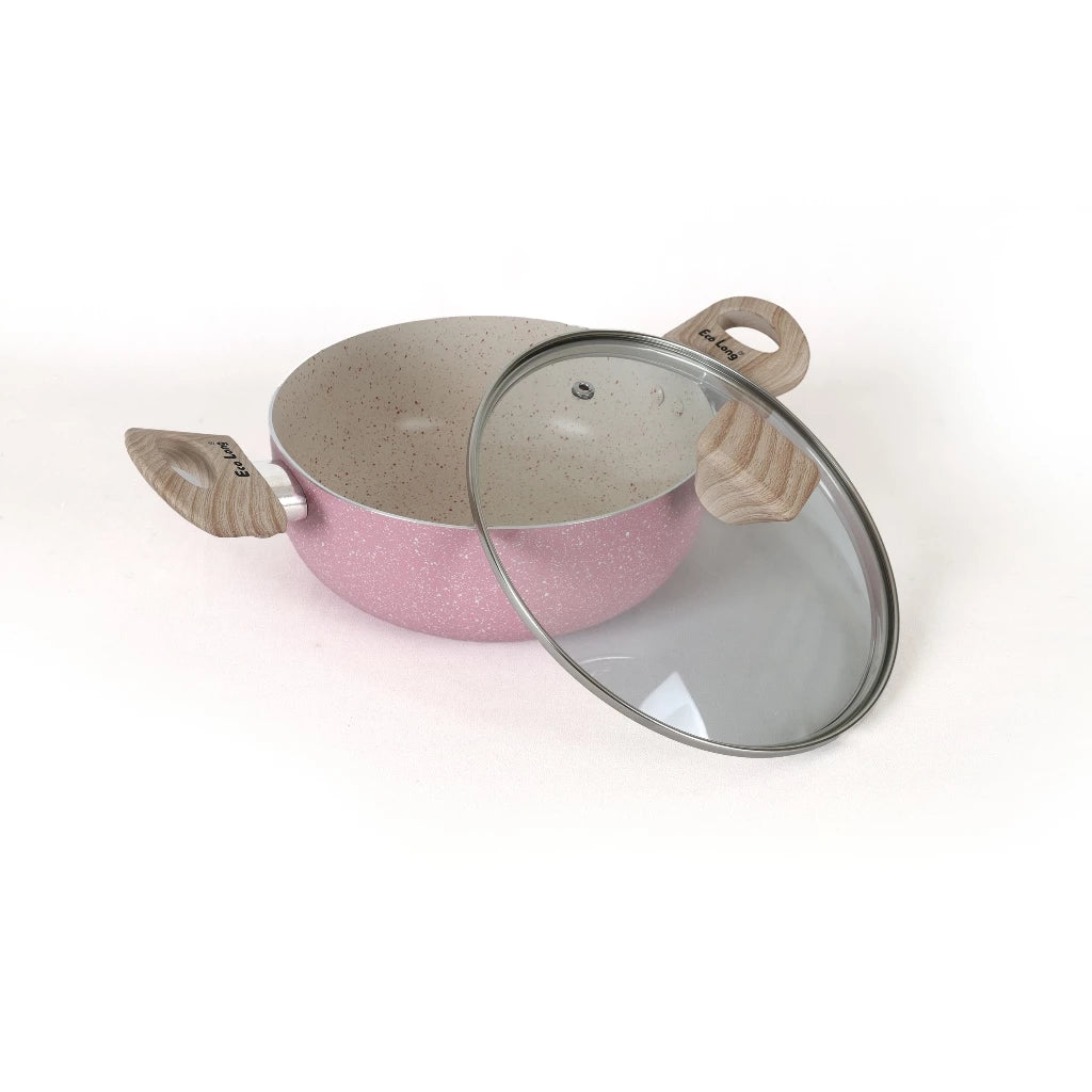 [Ecolong] by Cookville Pink Combi Saucepot 20 cm dan Frypan 22 cm