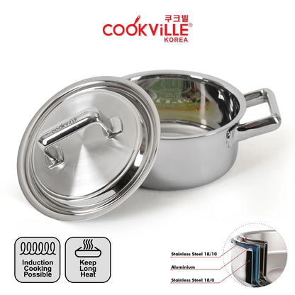 [Cookville] Black Rose Panci Sauce Pot 3 Ply Stainless steel SUS 304
