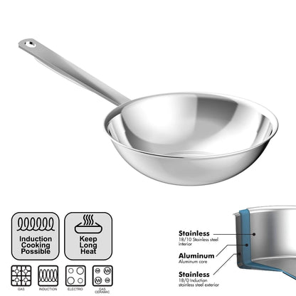 [Cookville] Black Rose II Wok Pan 3 Ply Stainless Steel SUS 304