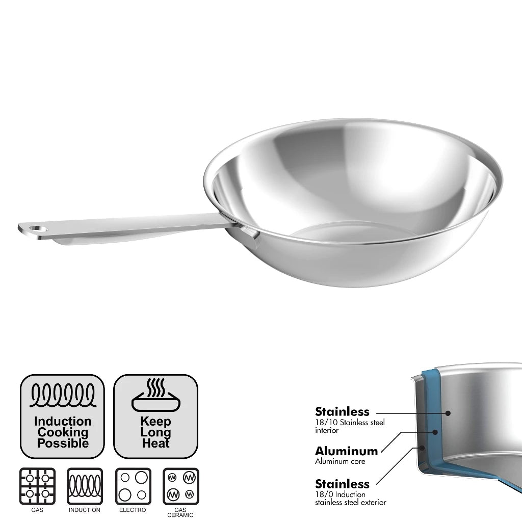 [Cookville] Black Rose II Wok Pan 3 Ply Stainless Steel SUS 304