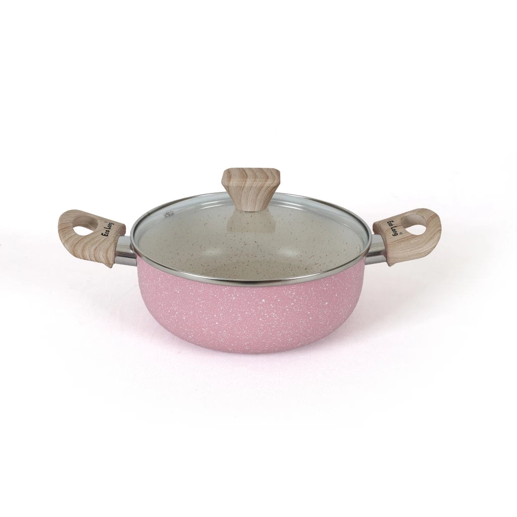 [Ecolong] by Cookville Pink Combi Saucepot 20 cm dan Frypan 22 cm