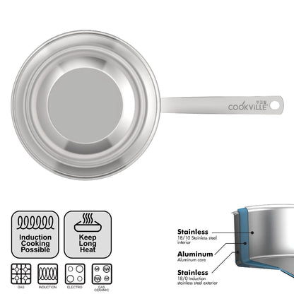 [Cookville] Black Rose II Wok Pan 3 Ply Stainless Steel SUS 304